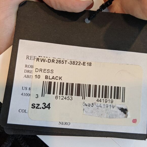 LANVIN logo Lace silk dress size 2 (34) BNWT w plunging V at the back - Picture 12 of 16